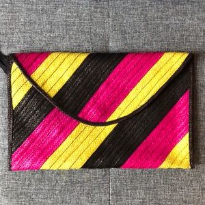 Cartagena striped basket clutch